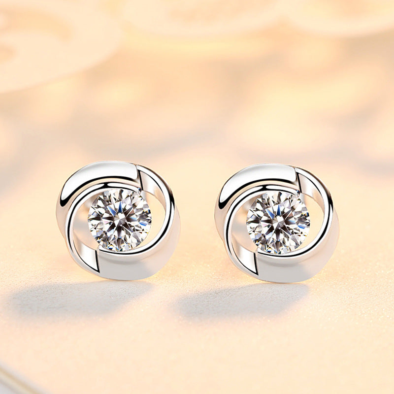 S925 reinem silber rose ohrringe mit blütenblatt förmigen ohrringe, koreanische minimalistischen frauen mini clover rose blütenblatt ohrringe