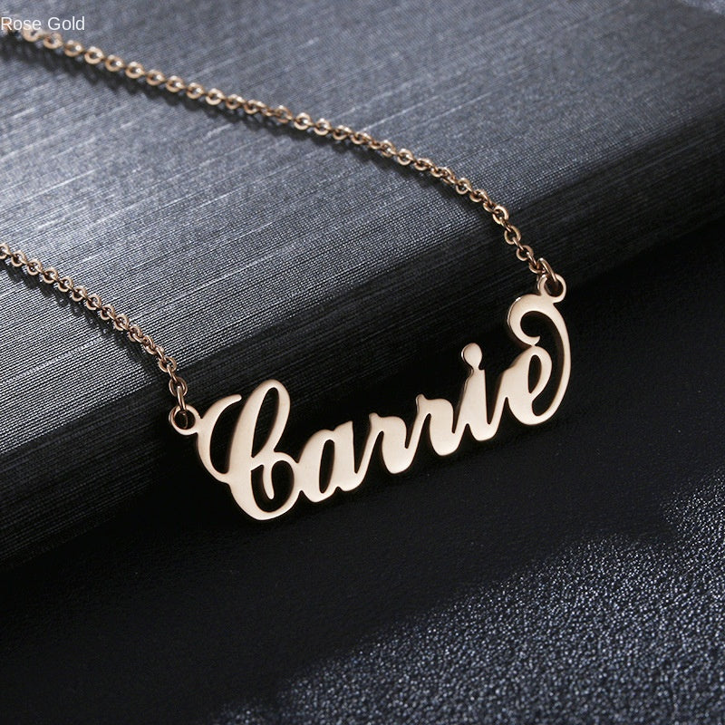 Personalisierte Edelstahlkette, die nicht verblasst, personalisierte Namensbuchstabenkette für Damen, personalisierter Schmuck für Schlüsselbeinketten