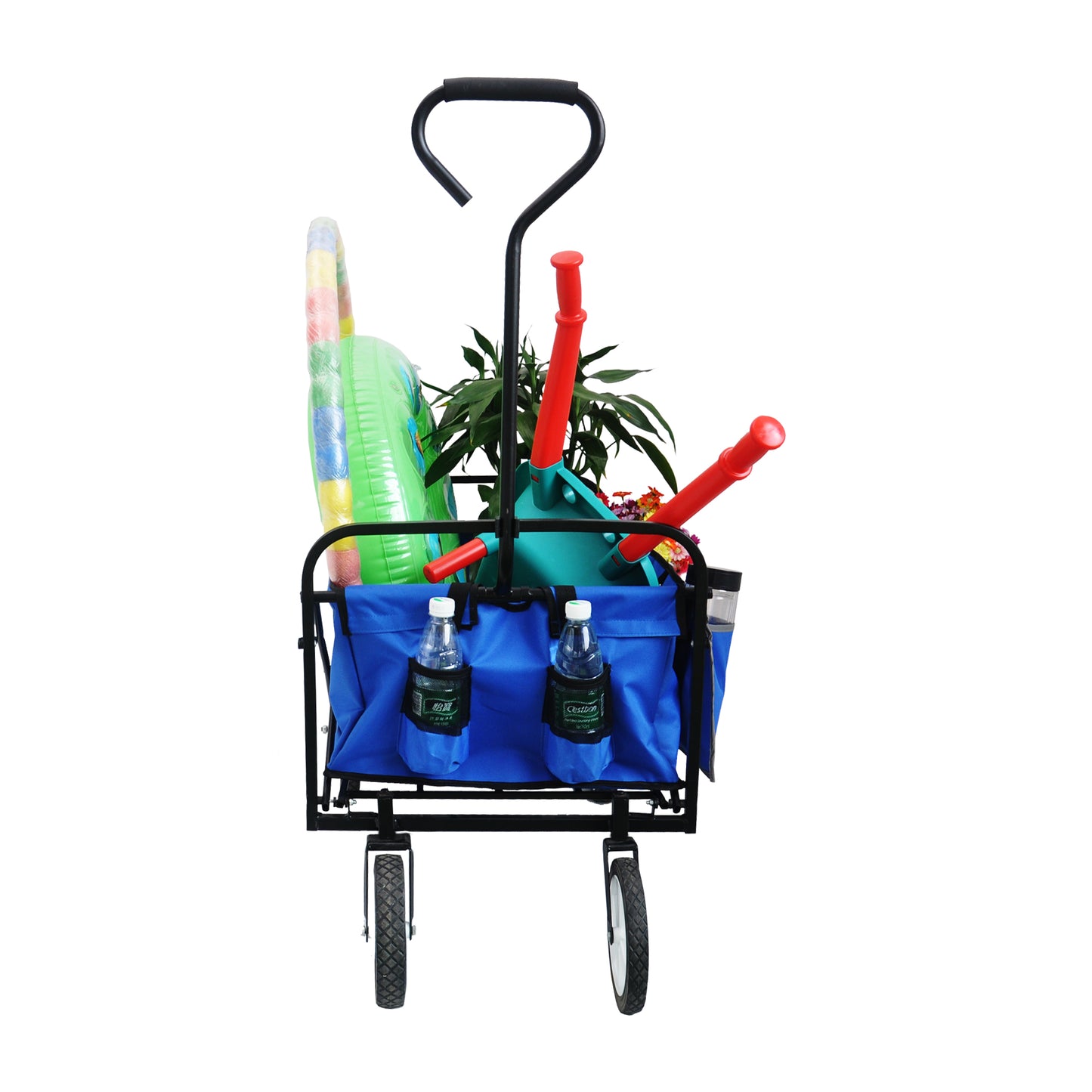 Klappbarer Wagen für Garten, Einkauf und Strand (blau)