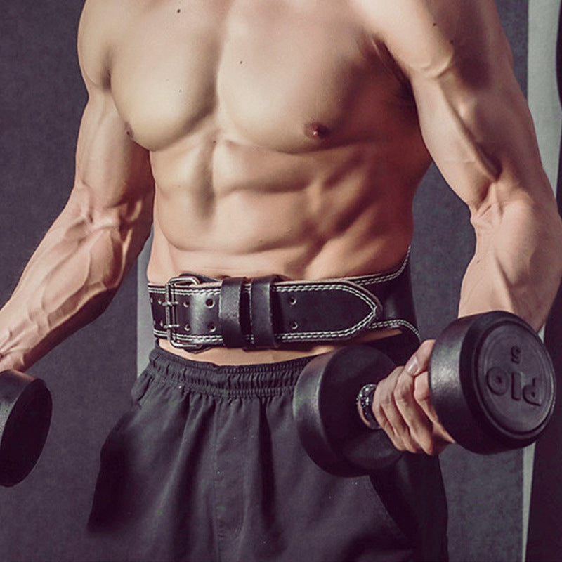 Gürtelschutz Fitness Männer und Frauen Deep Squat Hard Pull Gewichthebergürtel PU-Leder