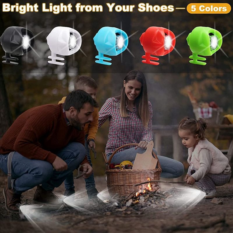 Kunststoff wiederaufladbare Scheinwerfer für Croc Hole Schuh Licht Camping Footstep Schuh Licht