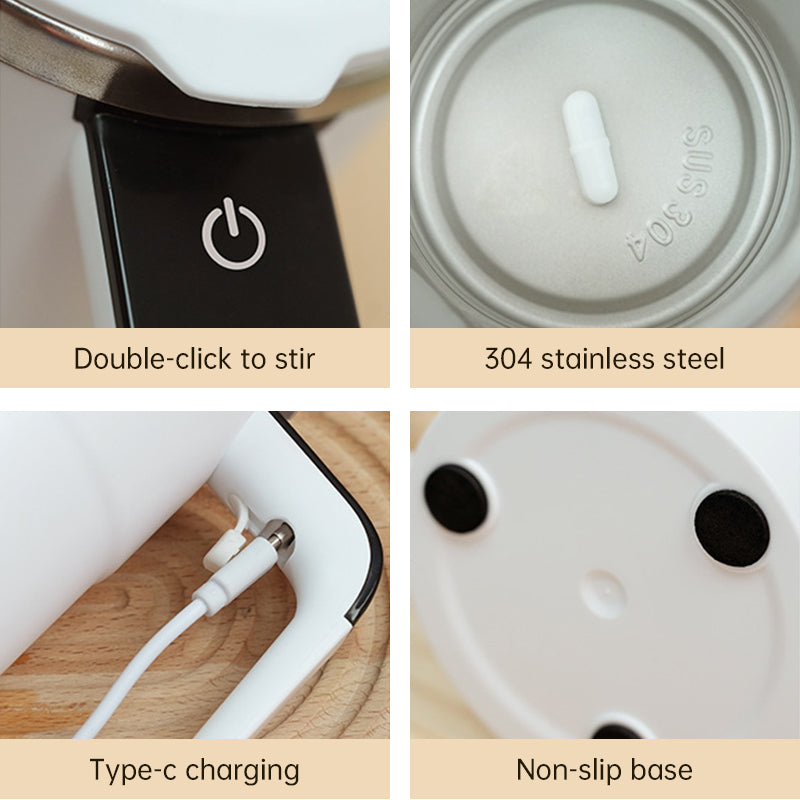 380 ml Mini-Selbstmischkaffeebecher, IP67 wasserdicht, lebensmittelecht, über USB wiederaufladbar, für Tee und Kaffee
