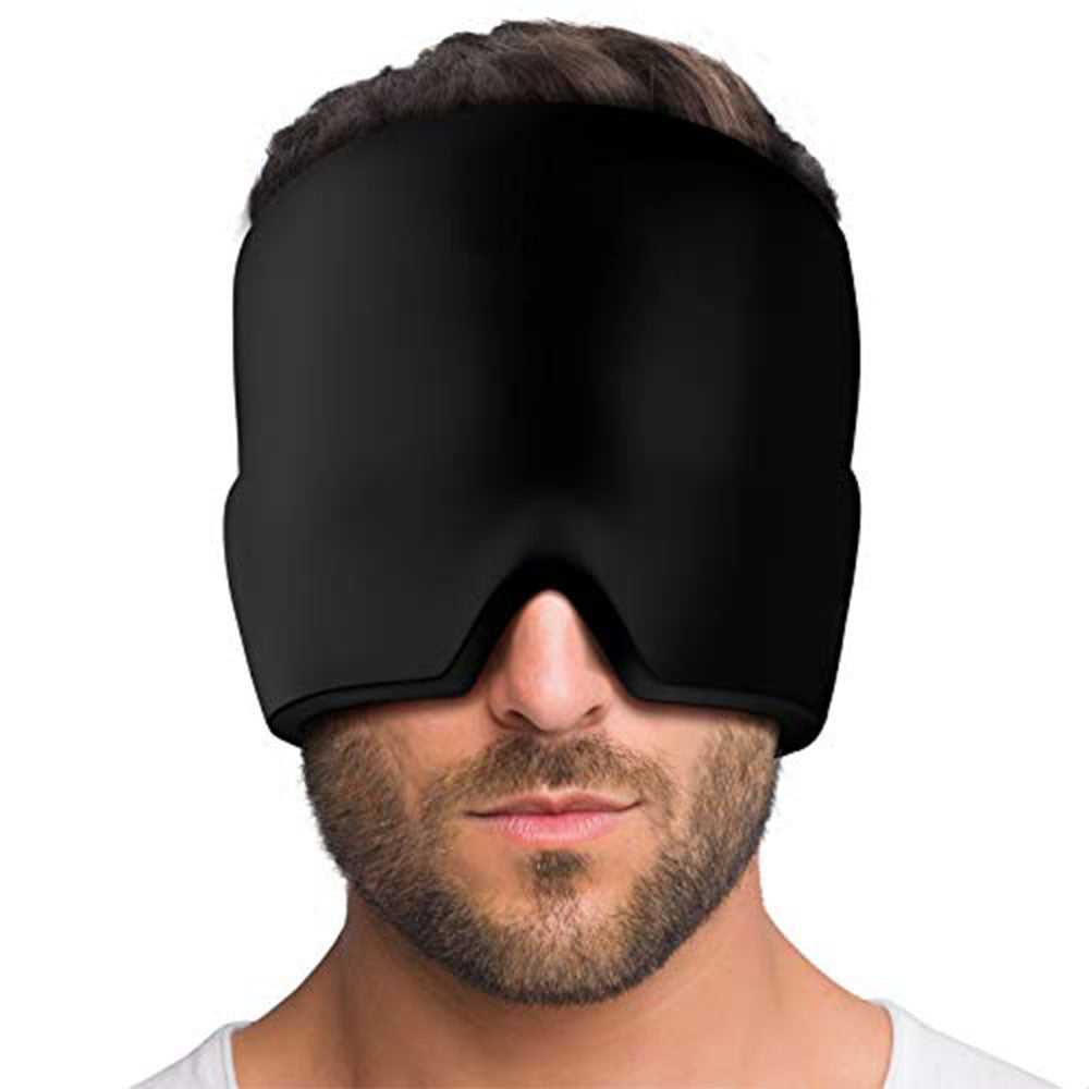 Migräne-Linderungshut, Eisbeutel, Kopfschmerzlinderung, Gel-Augenmaske, Kältetherapie, Migräne-Gesichtsmaske, elastische Tasche