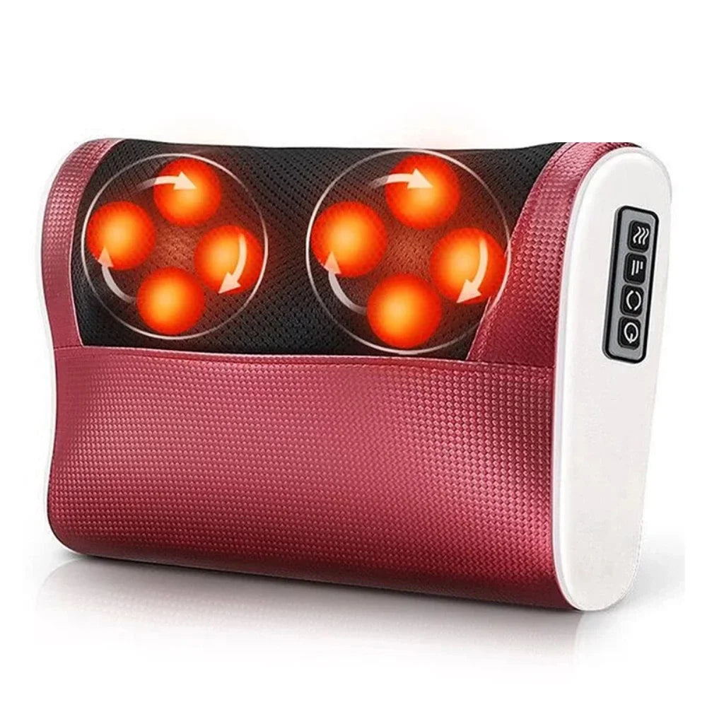 4-Tasten-Smart-Hals-Nacken-Schulter-Elektrisches Shiatsu-Massagekissen für die Taille und den Rücken, Beheiztes Autositzmassagegerät für Nacken und Schultern