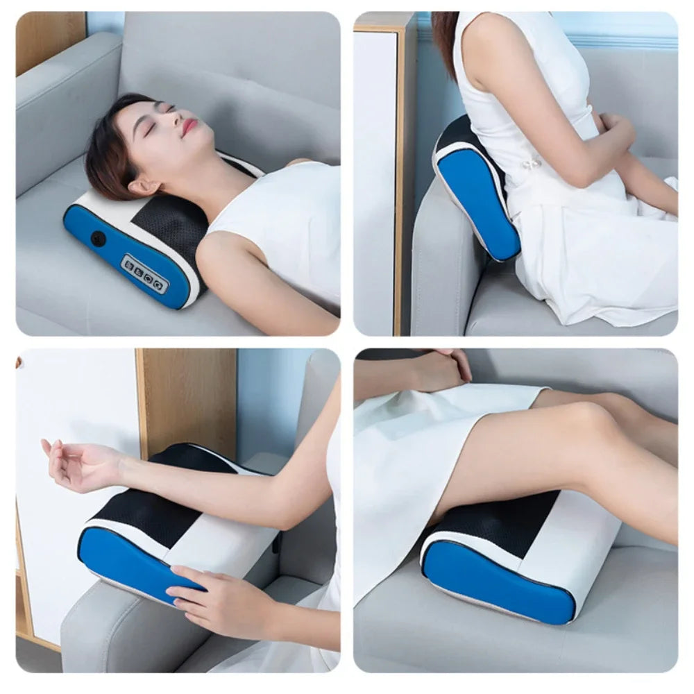 4-Tasten-Smart-Hals-Nacken-Schulter-Elektrisches Shiatsu-Massagekissen für die Taille und den Rücken, Beheiztes Autositzmassagegerät für Nacken und Schultern