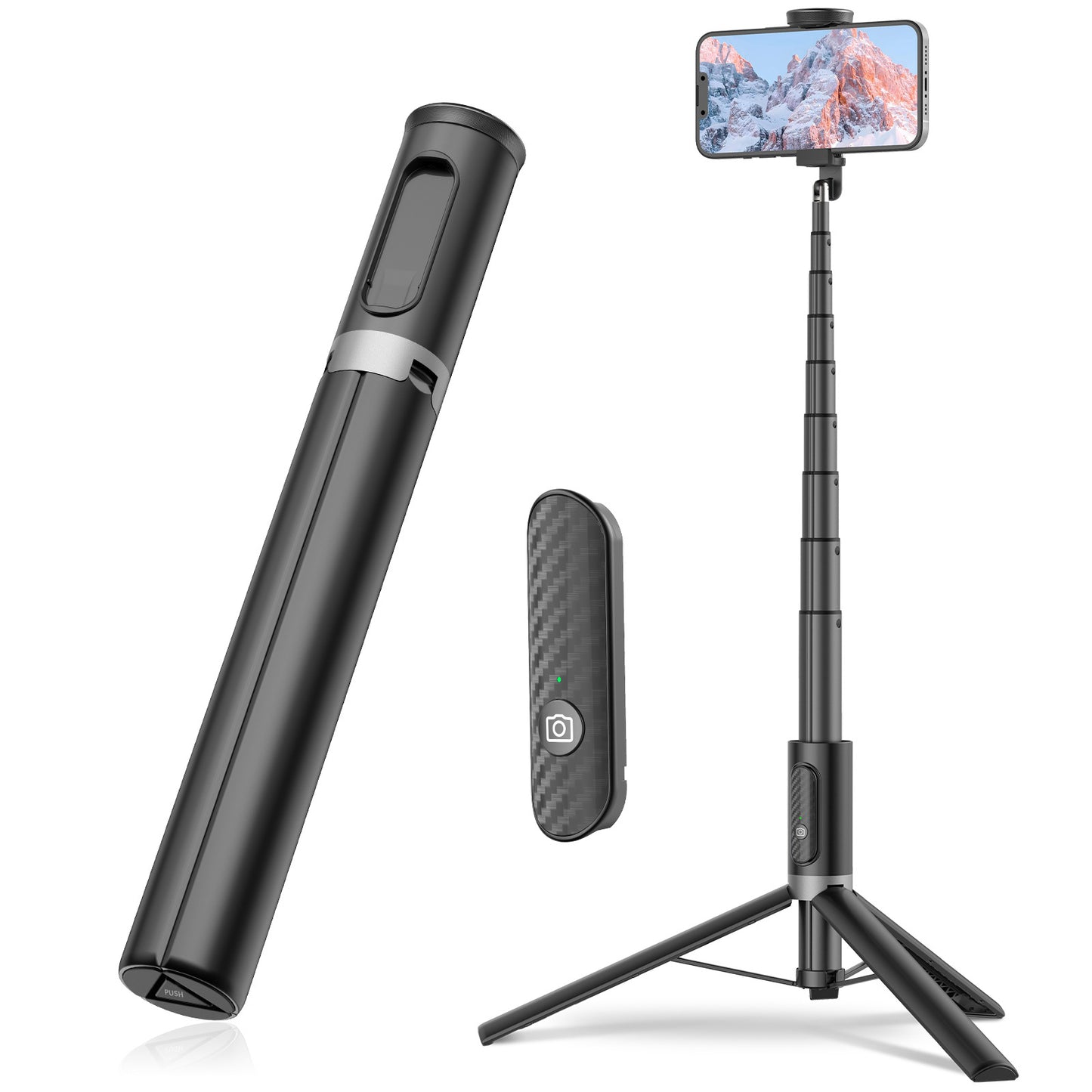 Neu 150cm Lange Selfie Stick Stativ Carbon Fiber Kunststoff Abnehmbare Fernbedienung AB202 Max Telefon Kompatibilität