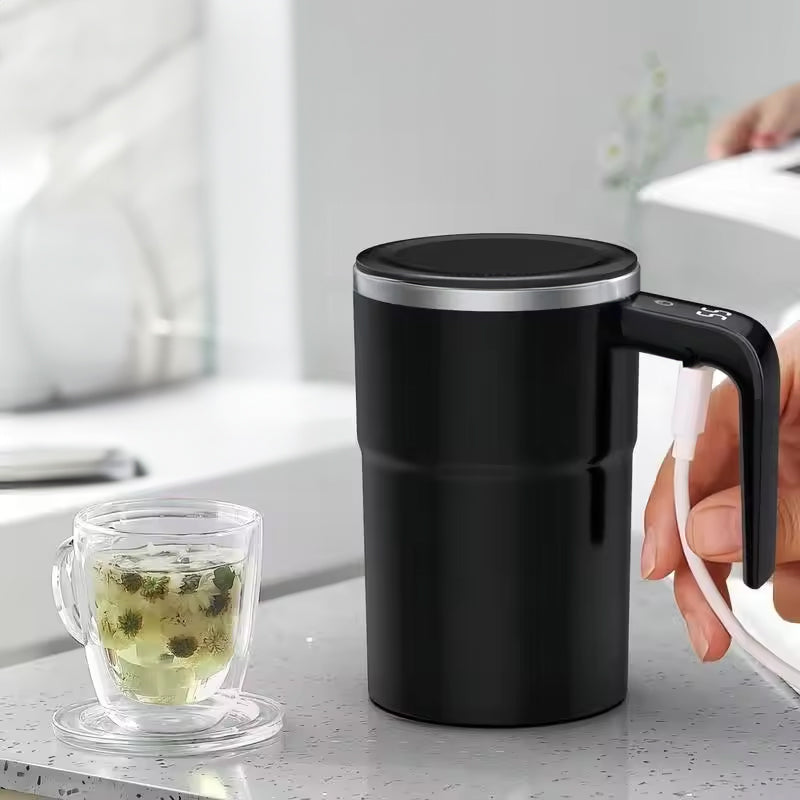 380 ml Mini-Selbstmischkaffeebecher, IP67 wasserdicht, lebensmittelecht, über USB wiederaufladbar, für Tee und Kaffee