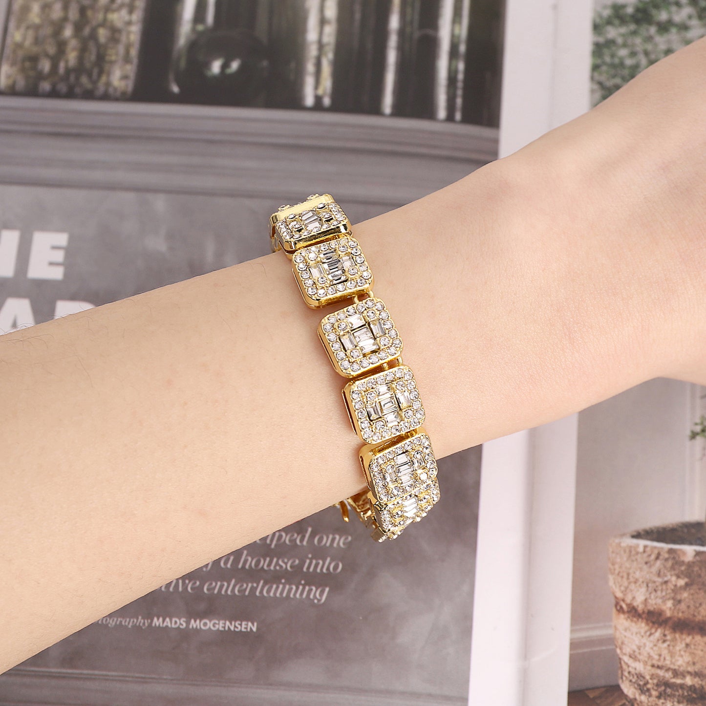 Kubanische Kette Mode neues Produkt Quadrat Rock Zucker Kette 13mm Halskette Armband Nische Hip-Hop Schmuck Zubehör