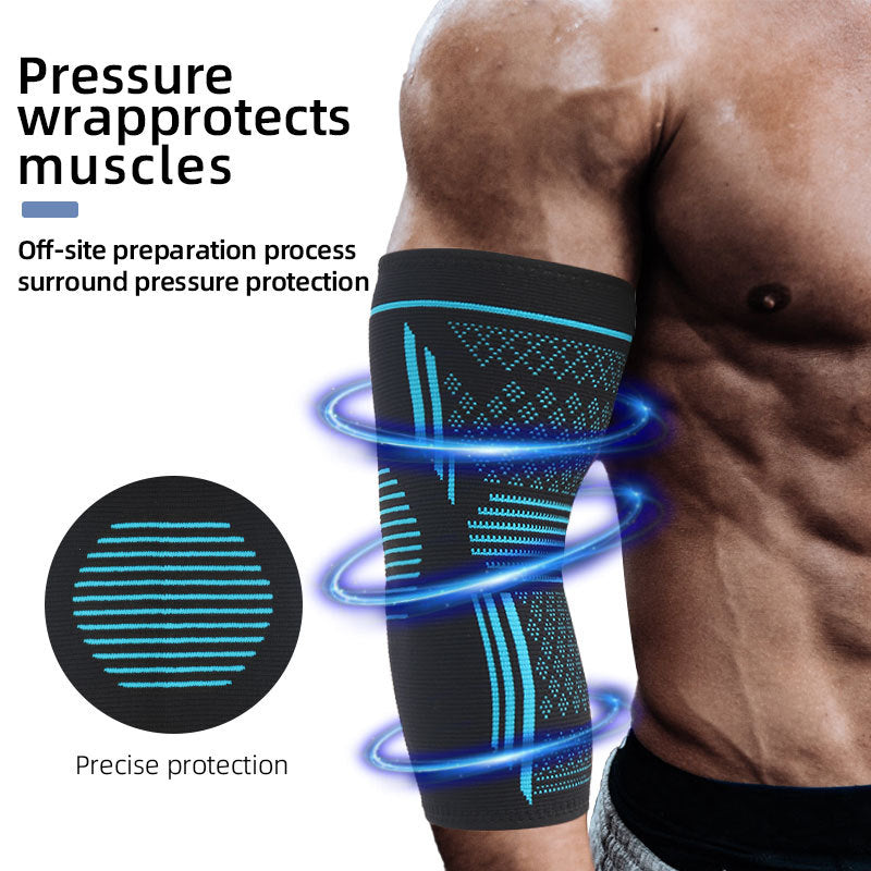 Sportlicher Ellenbogenschutz mit vierfach elastischem, druckgestricktem, atmungsaktivem Ellenbogenschutz aus Nylon