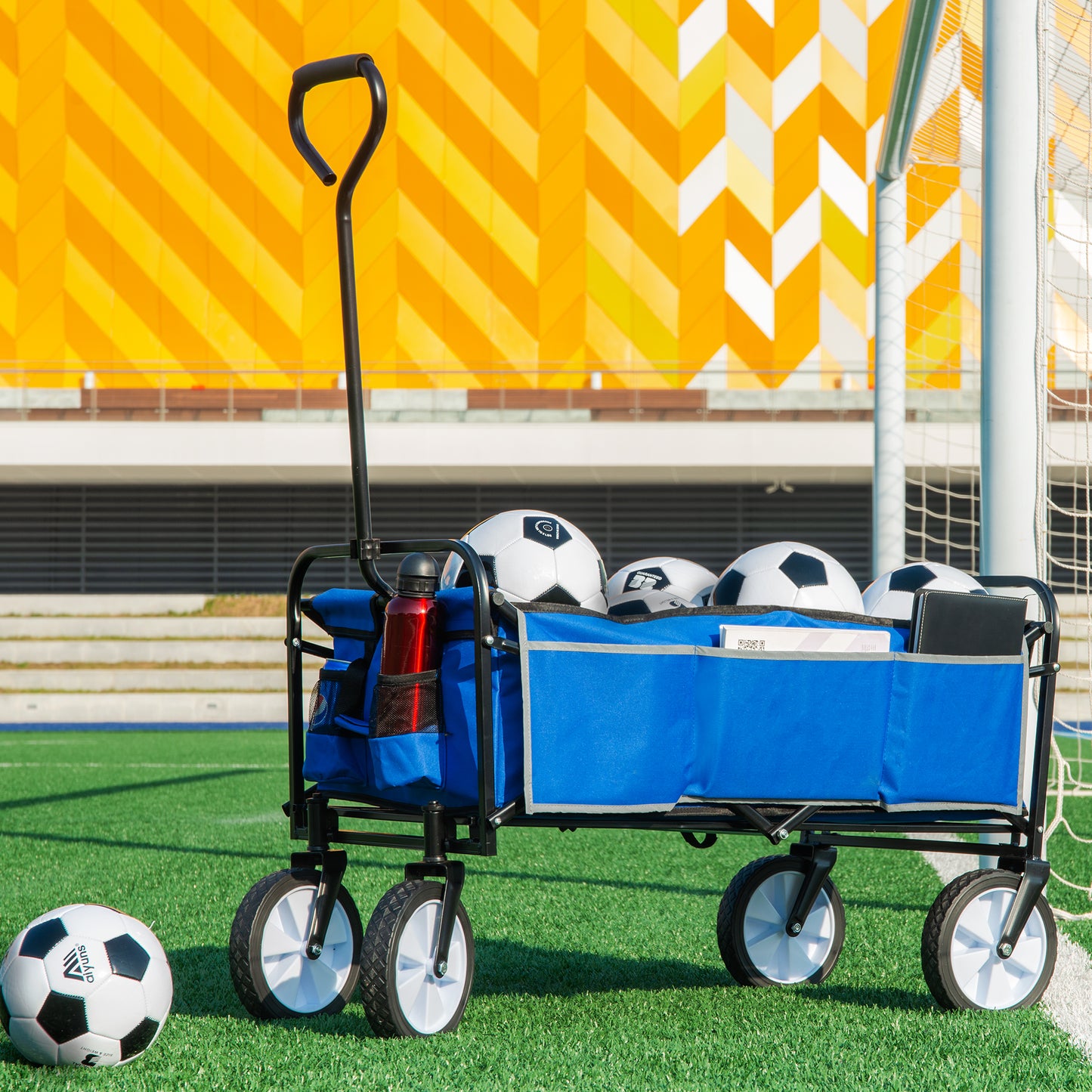 Klappbarer Wagen für Garten, Einkauf und Strand (blau)