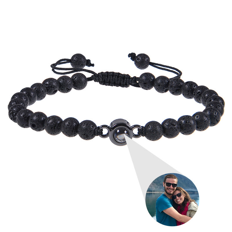 Fotoprojektionsarmband 100 Sprachen Ich liebe dich Naturstein personalisiertes Armband Bildschmuck
