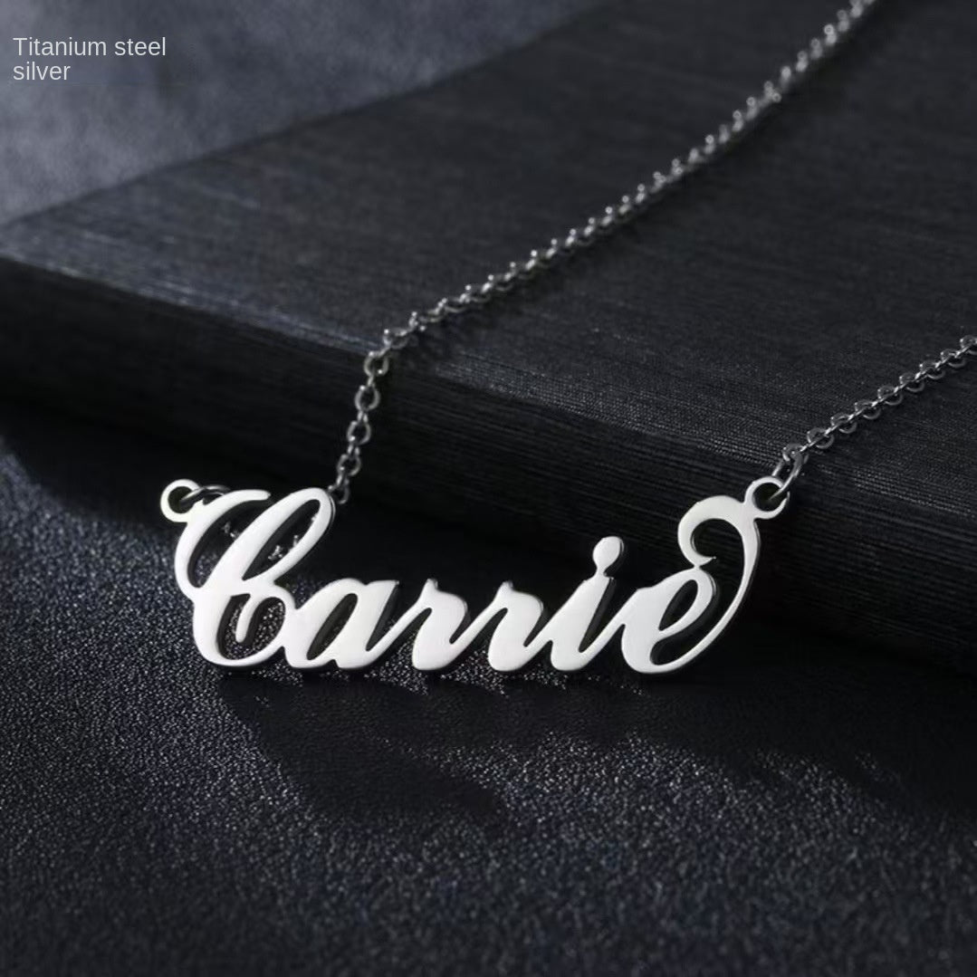 Personalisierte Edelstahlkette, die nicht verblasst, personalisierte Namensbuchstabenkette für Damen, personalisierter Schmuck für Schlüsselbeinketten