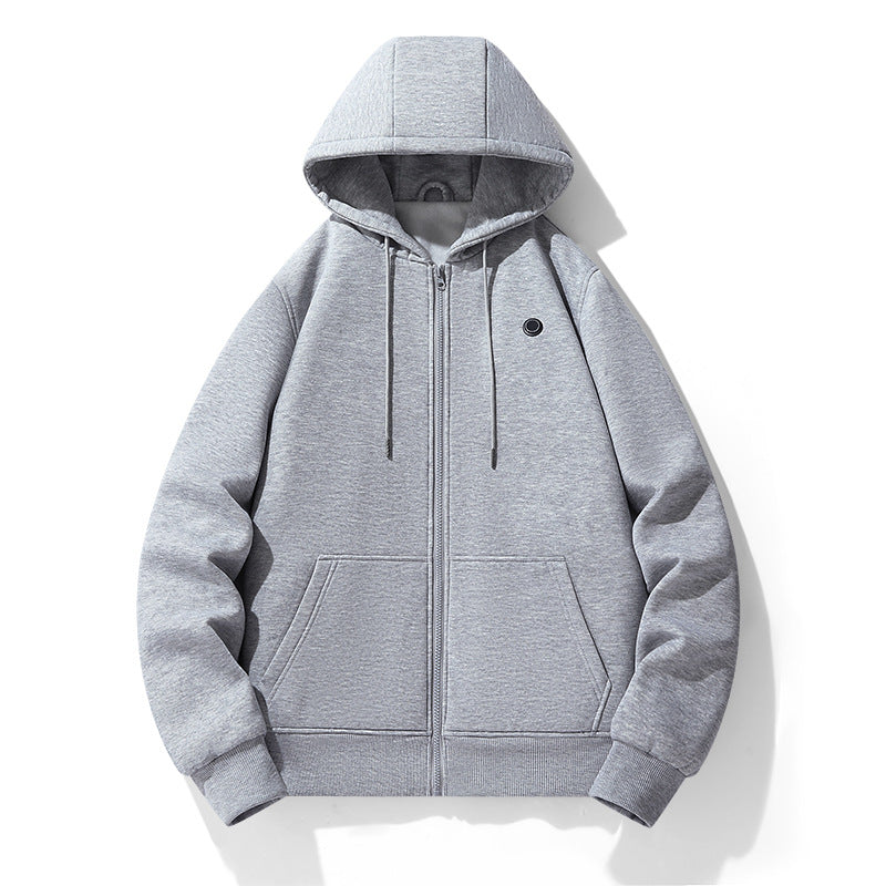 Europäischer und amerikanischer Reißverschluss-Strickjacke-Heizhoodie, intelligente Fünf-Zonen-Heizjacke mit Kapuze, warme elektrische Outdoor-Kleidung für Männer