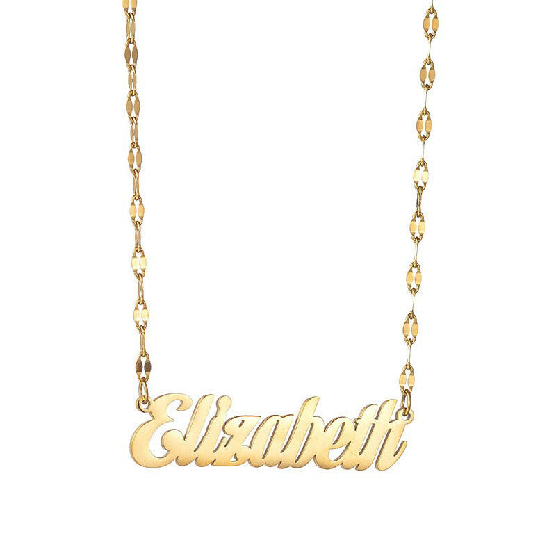 DIY Name Customization Necklace Women's Personalized Lip Chain Fashion Versatile Clavicle Neck Chain