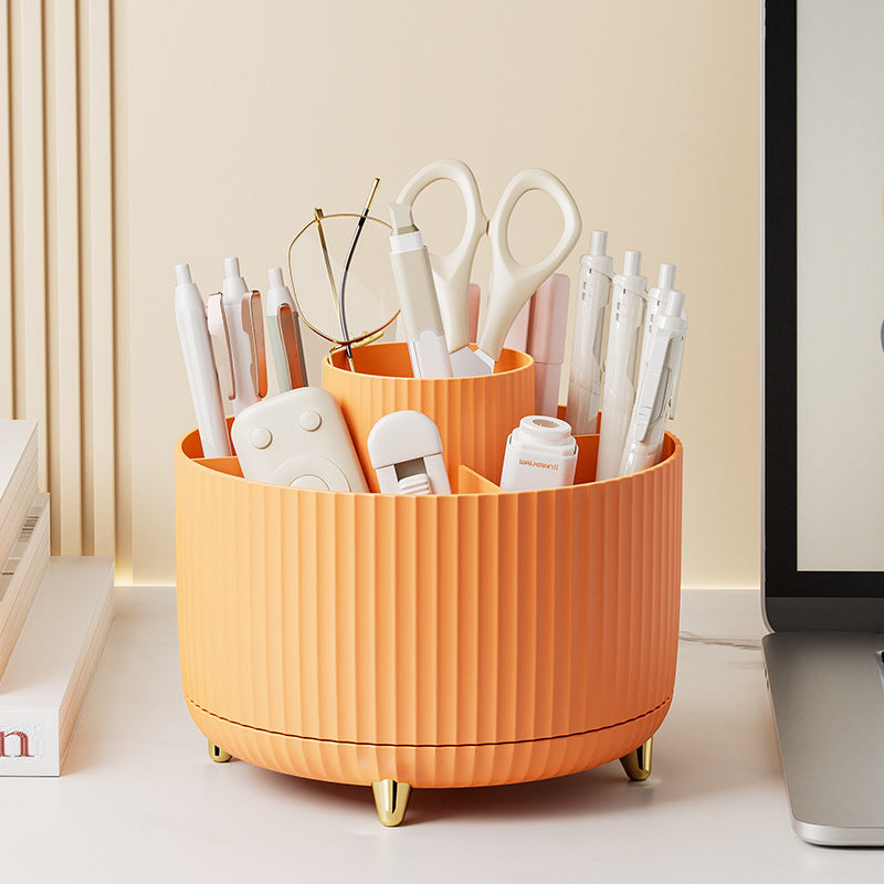 Drehbare staubdichte Aufbewahrungsbox für Stifthalter auf dem Schreibtisch zu Hause mit großer Kapazität für Badezimmer, Kosmetik und Kleinigkeiten