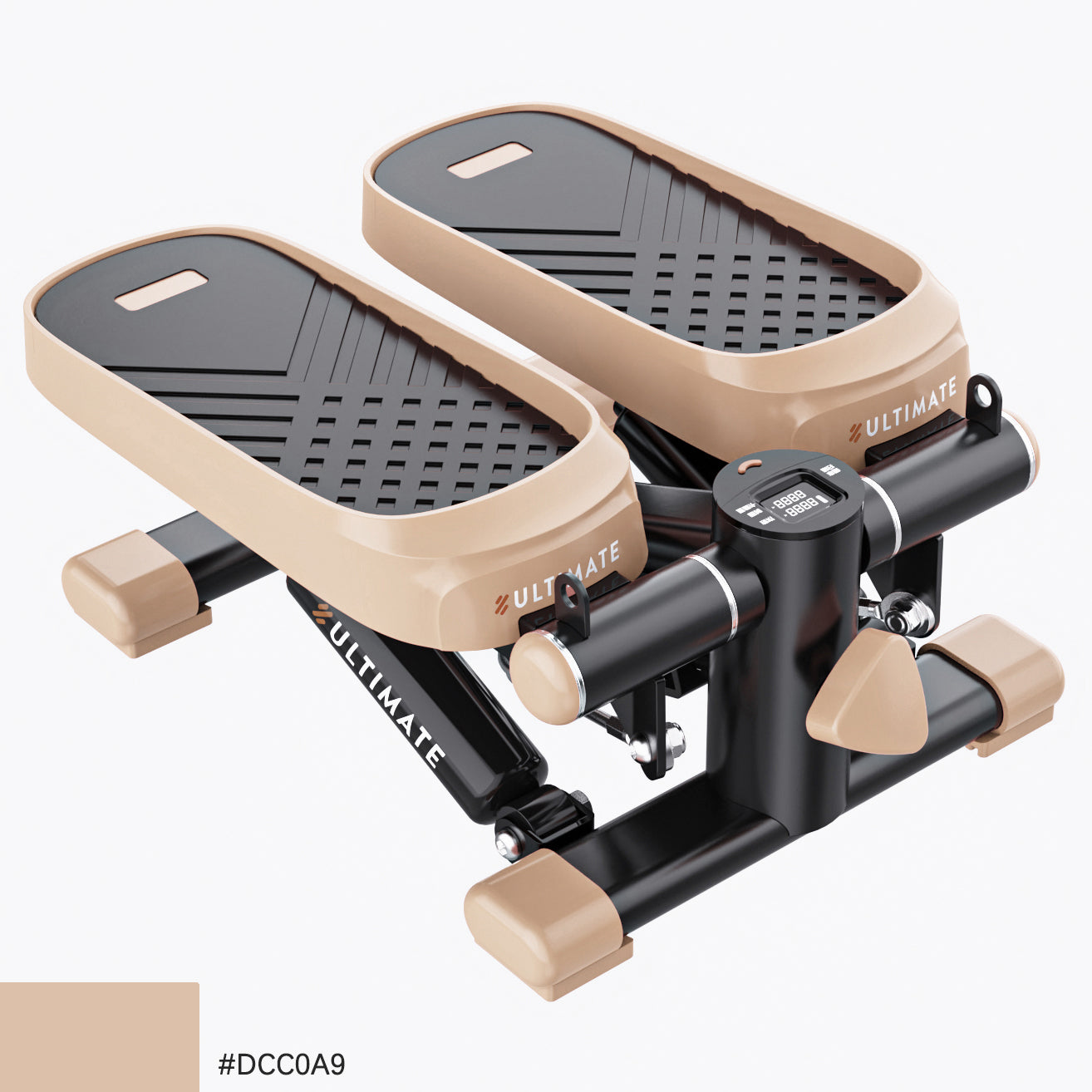Home-Office-Übung 330LBS Kapazität Mini Stepper mit Widerstandsbändern und LCD-Monitor Rosa