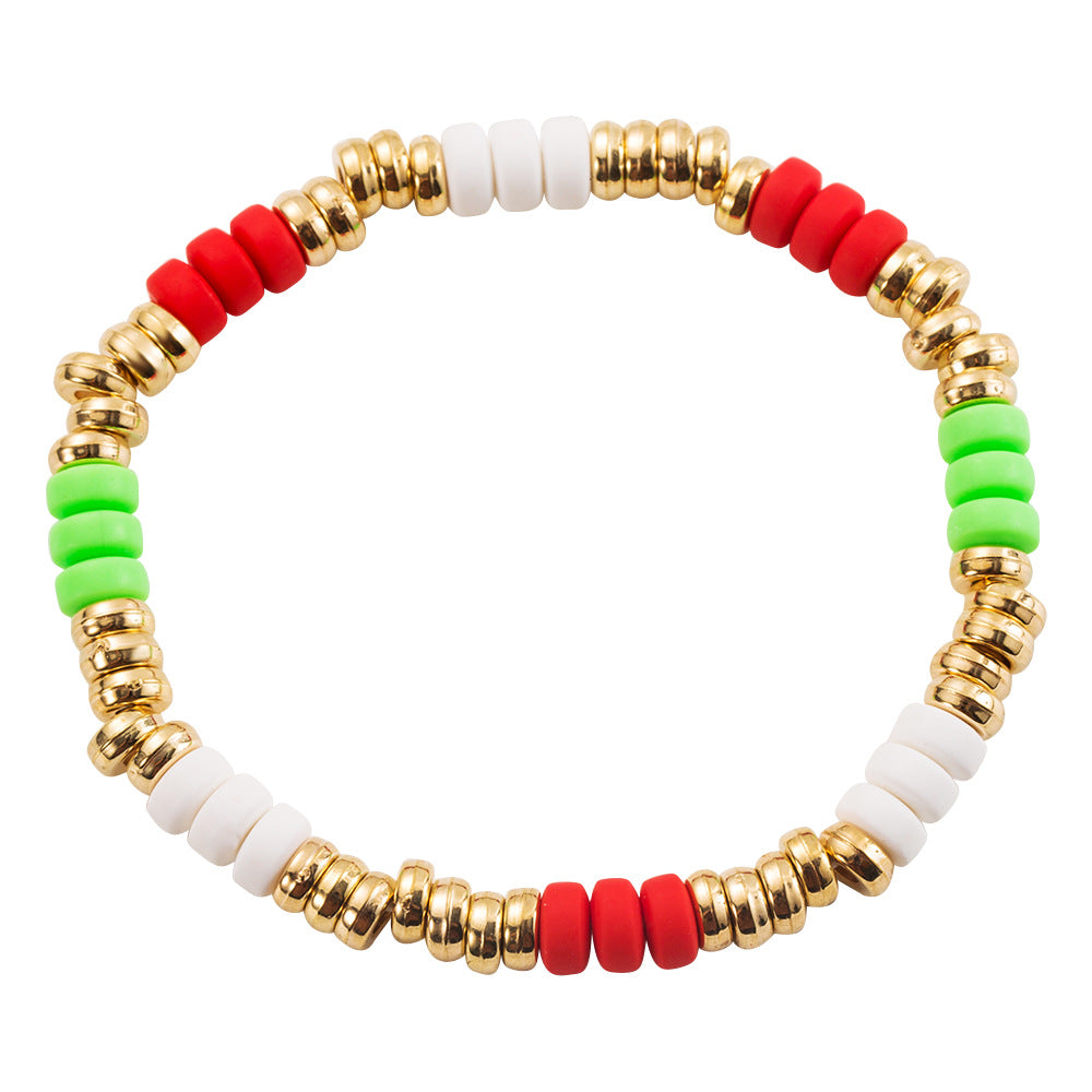 Christmas Bracelet Set Alloy Elk Bell Accessories Fashionable and Colorful Soft Ceramic Bracelet for Women