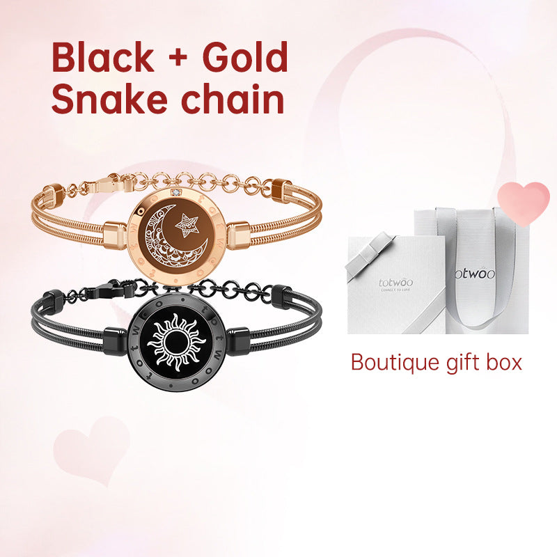 Kreatives Geschenk totwoo Long Distance Touch Paar-Armbänder zur Liebeserinnerung Sonne und Mond Smart-Armbänder