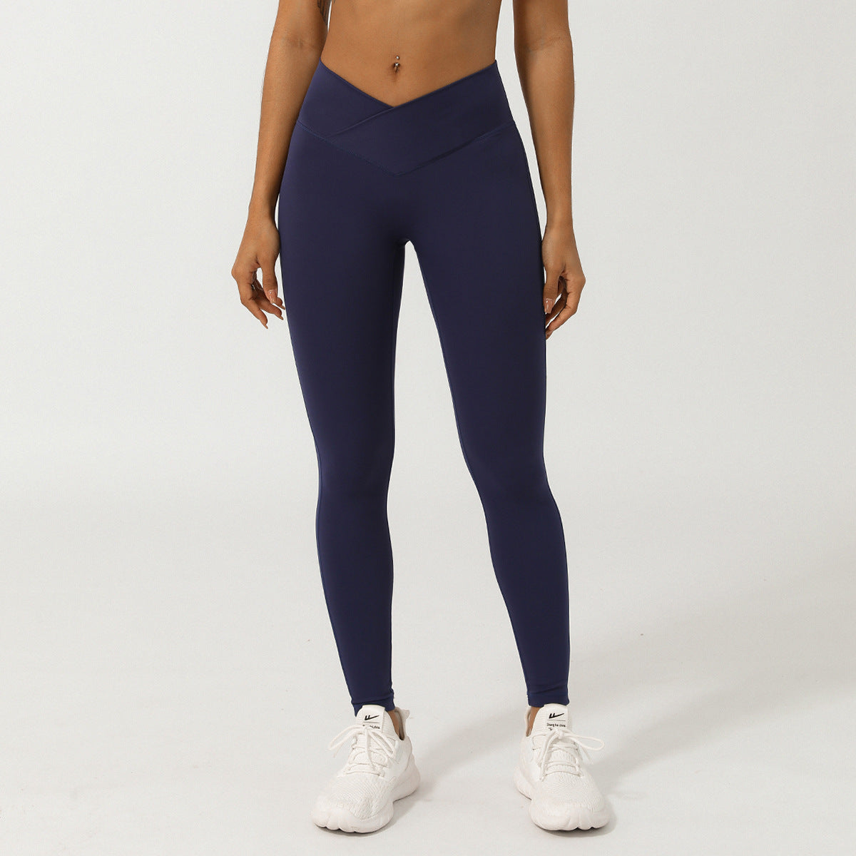 Cross V-förmige Yoga-Shorts ohne T-Linie, pfirsichfarbene, hüfthebende Fitnesshose, schnelltrocknende Sporthose