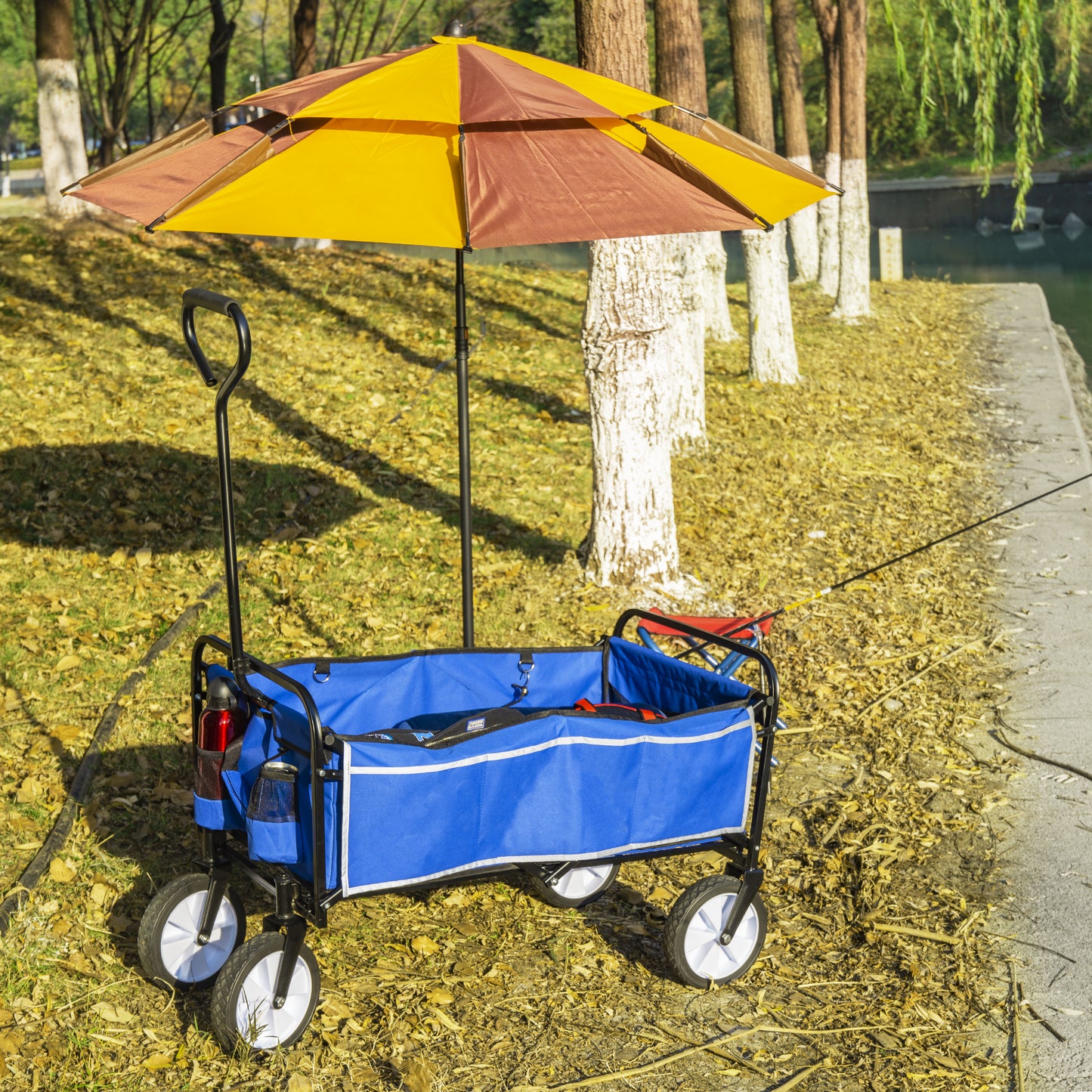 Klappbarer Wagen für Garten, Einkauf und Strand (blau)