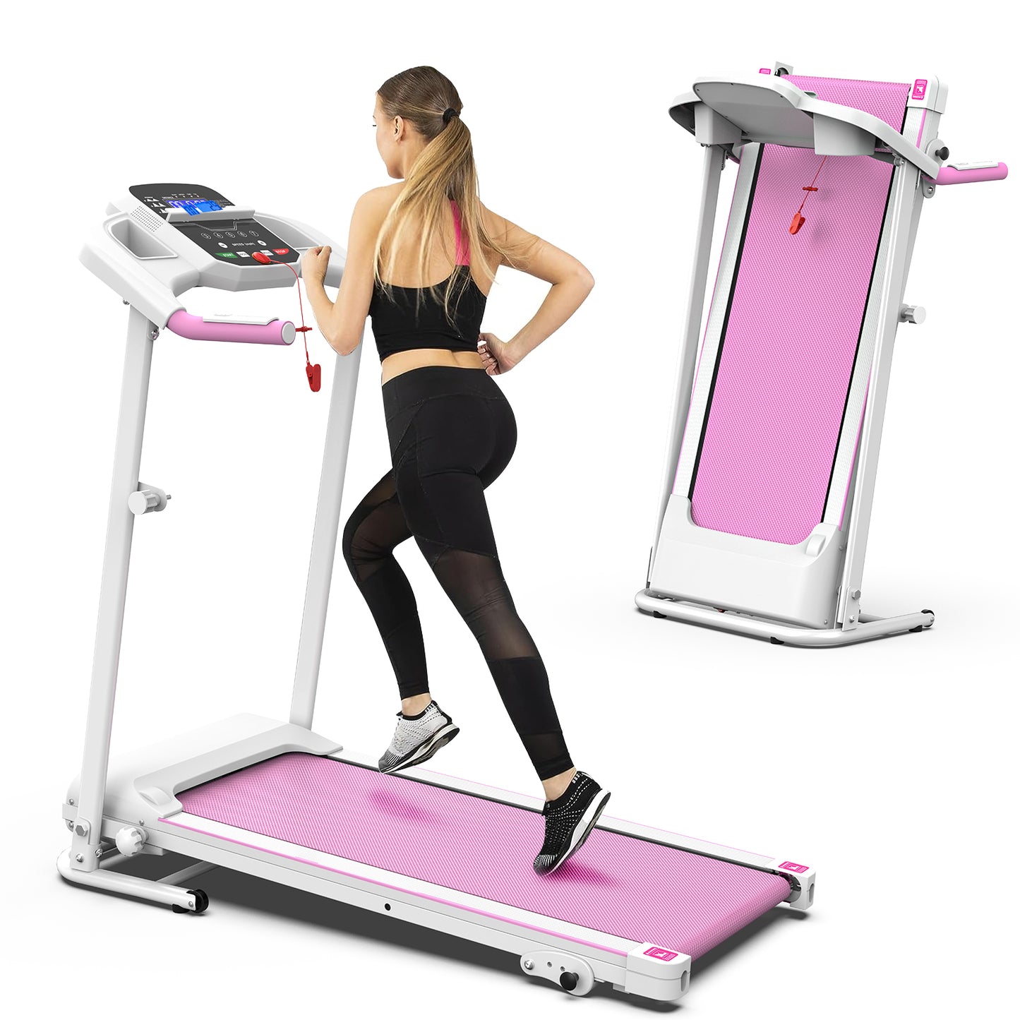 Faltbares Laufband, 2,5 PS, elektrisches Laufband, faltbar, Lauf- und Gehmaschine für das Fitnessstudio zu Hause, max. Gewichtskapazität 265 Pfund