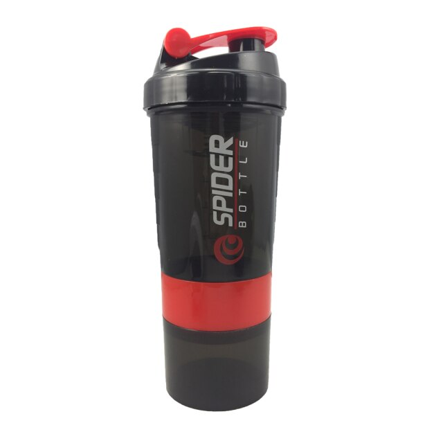 Sport-Shaker-Flasche Whey Protein Pulver Mischflasche Sporternährung Protein Shaker Fitness Wasserflasche mit dreischichtigen