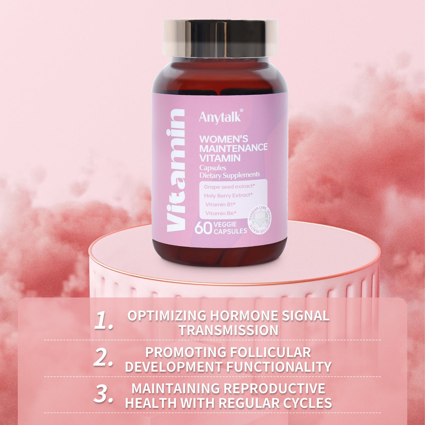 Vitaminkapseln für die Hautpflege von Frauen