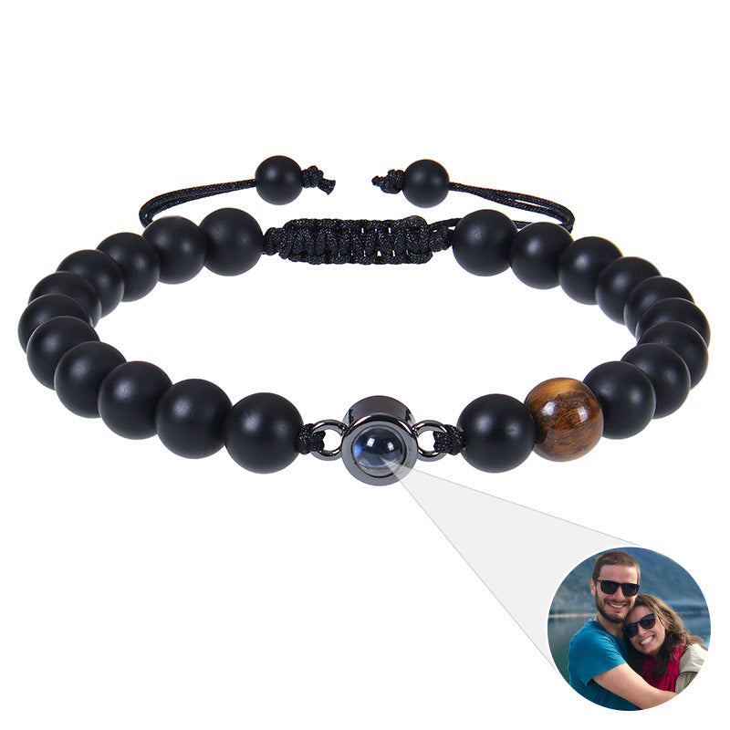 Fotoprojektionsarmband 100 Sprachen Ich liebe dich Naturstein personalisiertes Armband Bildschmuck