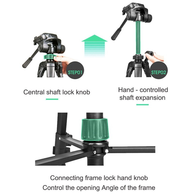 Einzel-Kamera Stativ 360degree Rotating Versenkbare und Höhe-Einstellbar Tragbare Handy Kamera Live Stativ