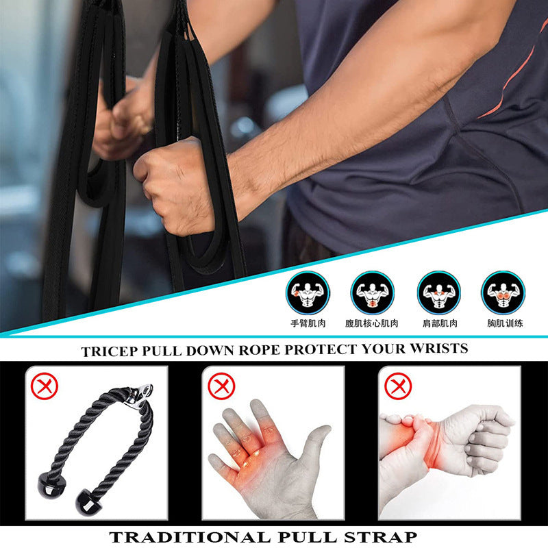 Gym Arm Zwei Kopf Drei Kopf Ausrüstung Muscle Seil Muscle Übung Pulling Down Doppel Kopf Spannung Zubehör Zugseil
