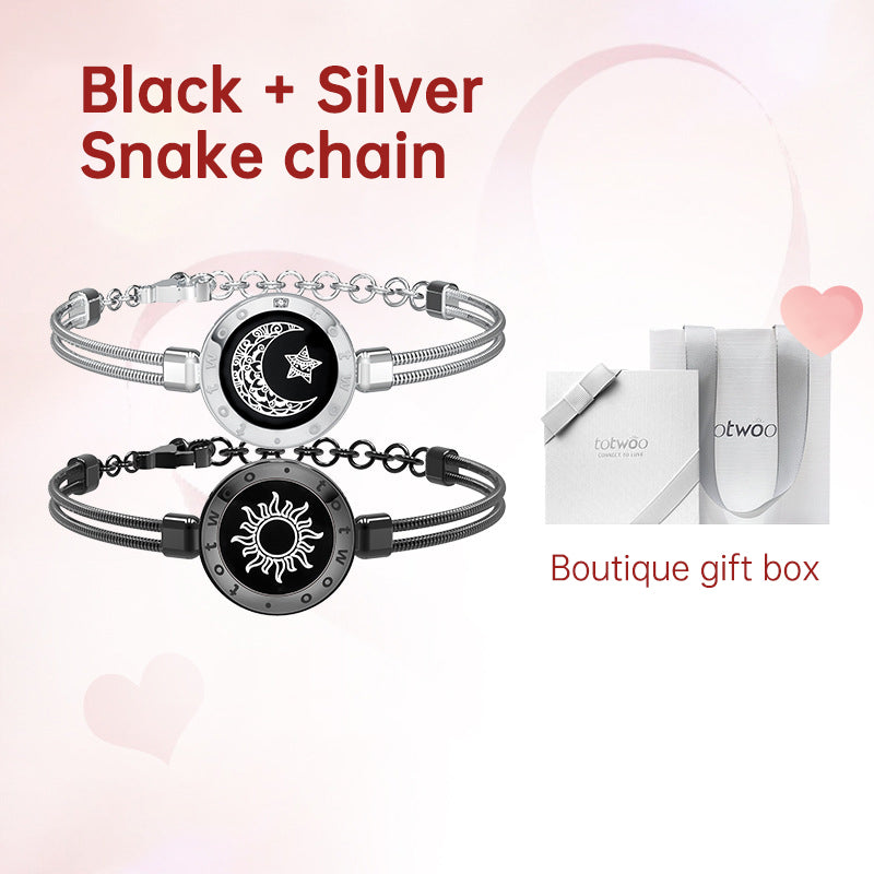 Kreatives Geschenk totwoo Long Distance Touch Paar-Armbänder zur Liebeserinnerung Sonne und Mond Smart-Armbänder