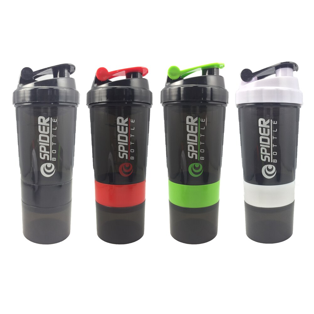 Sport-Shaker-Flasche Whey Protein Pulver Mischflasche Sporternährung Protein Shaker Fitness Wasserflasche mit dreischichtigen