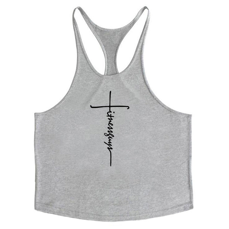 Reine Baumwolle Bodybuilding und Fitness Weste Muskel Männer Sport tief graben 1cm dünne Schultergurt Sling