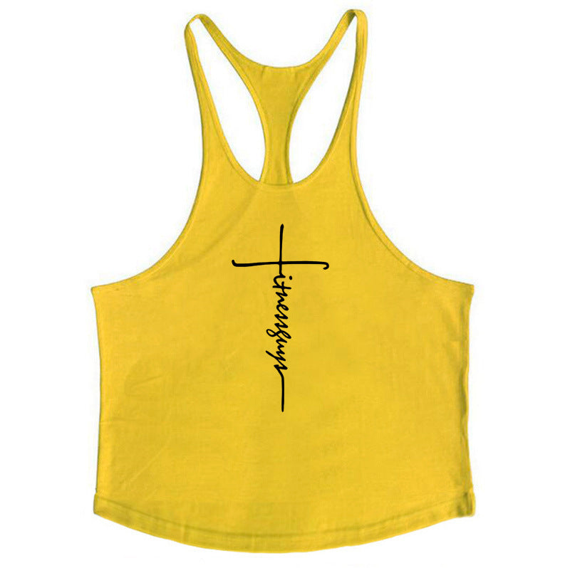 Reine Baumwolle Bodybuilding und Fitness Weste Muskel Männer Sport tief graben 1cm dünne Schultergurt Sling