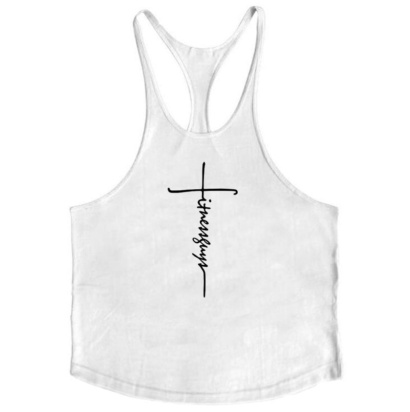 Reine Baumwolle Bodybuilding und Fitness Weste Muskel Männer Sport tief graben 1cm dünne Schultergurt Sling