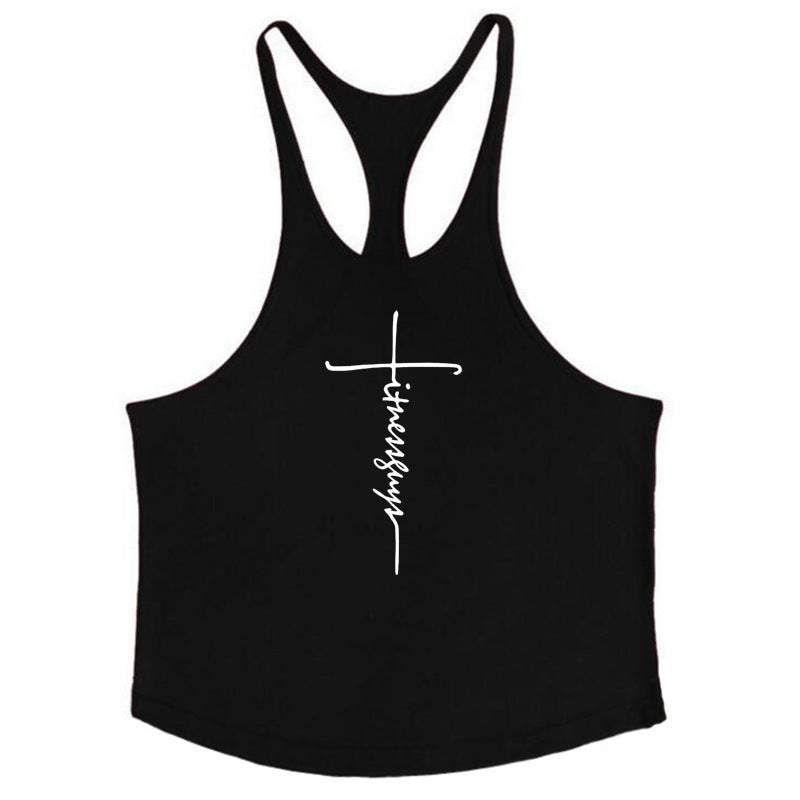 Reine Baumwolle Bodybuilding und Fitness Weste Muskel Männer Sport tief graben 1cm dünne Schultergurt Sling