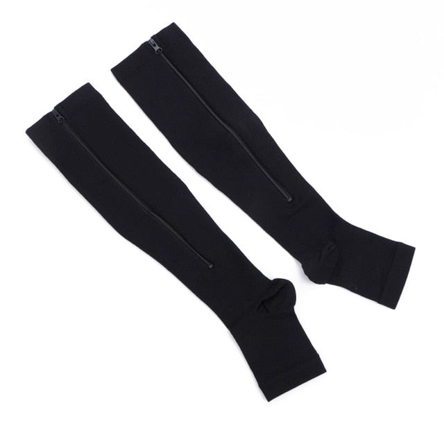 Compression socks Zipper Women's Slim Sleeping Beauty Leg Shapper Compression Burn Fat Zipper Socks