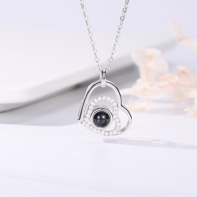 100 Sprachen, „Ich liebe dich“-Halskette, Nanoprojektion, individuelle Farbbilder, Fotos, Text, Liebe für Europa und Amerika