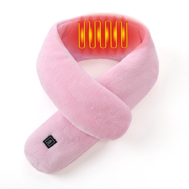 Neck heating scarf for couples with three levels of temperature control, neck warmth and heating, one size fits all scarf in multiple colors