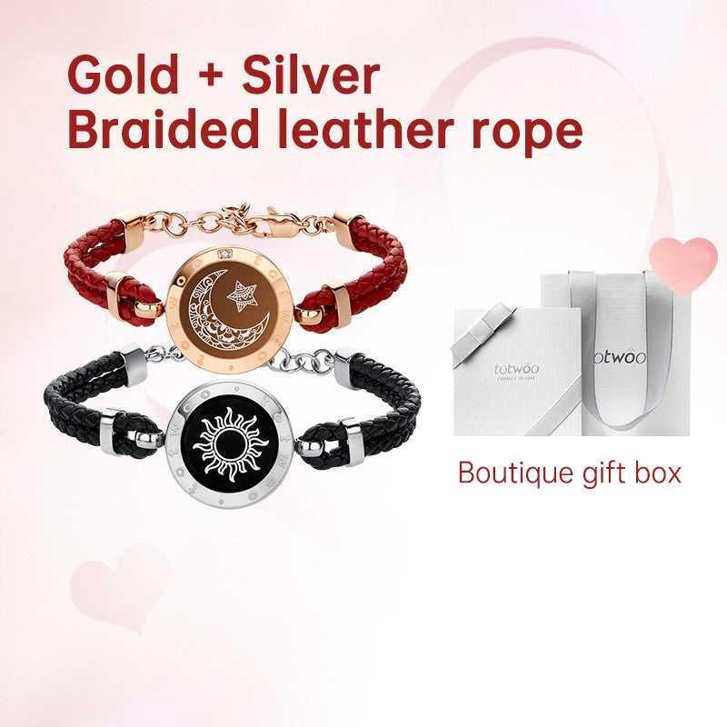 Kreatives Geschenk totwoo Long Distance Touch Paar-Armbänder zur Liebeserinnerung Sonne und Mond Smart-Armbänder