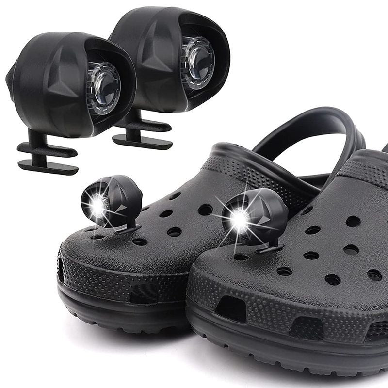 Kunststoff wiederaufladbare Scheinwerfer für Croc Hole Schuh Licht Camping Footstep Schuh Licht