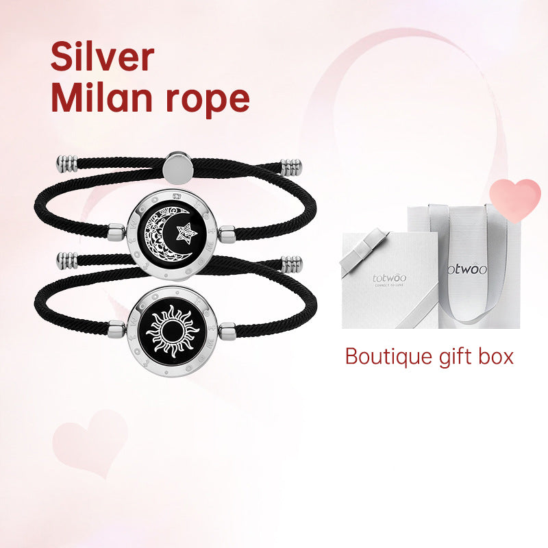 Kreatives Geschenk totwoo Long Distance Touch Paar-Armbänder zur Liebeserinnerung Sonne und Mond Smart-Armbänder