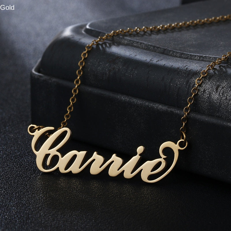 Personalisierte Edelstahlkette, die nicht verblasst, personalisierte Namensbuchstabenkette für Damen, personalisierter Schmuck für Schlüsselbeinketten