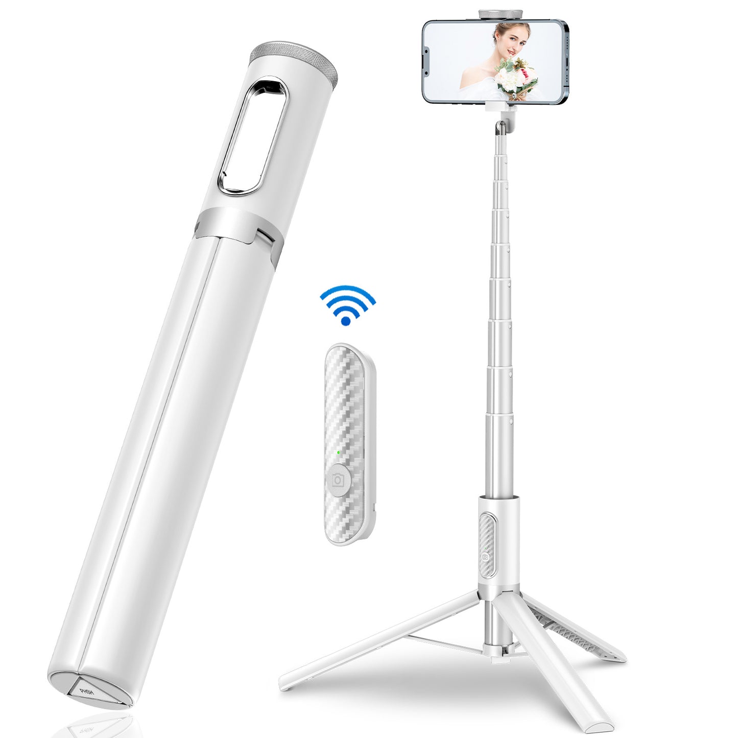Neu 150cm Lange Selfie Stick Stativ Carbon Fiber Kunststoff Abnehmbare Fernbedienung AB202 Max Telefon Kompatibilität