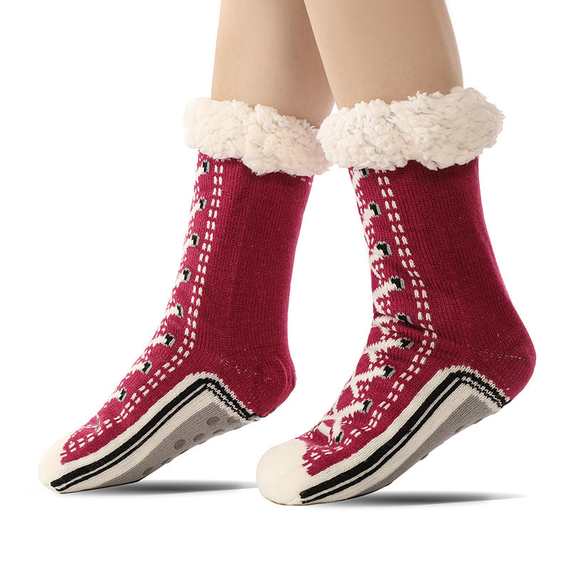 Bodensocken, Lammfell, warme Socken, Postpartumsocken, Haussocken, Schlafsocken, ultradicke Plüschsocken für Damen