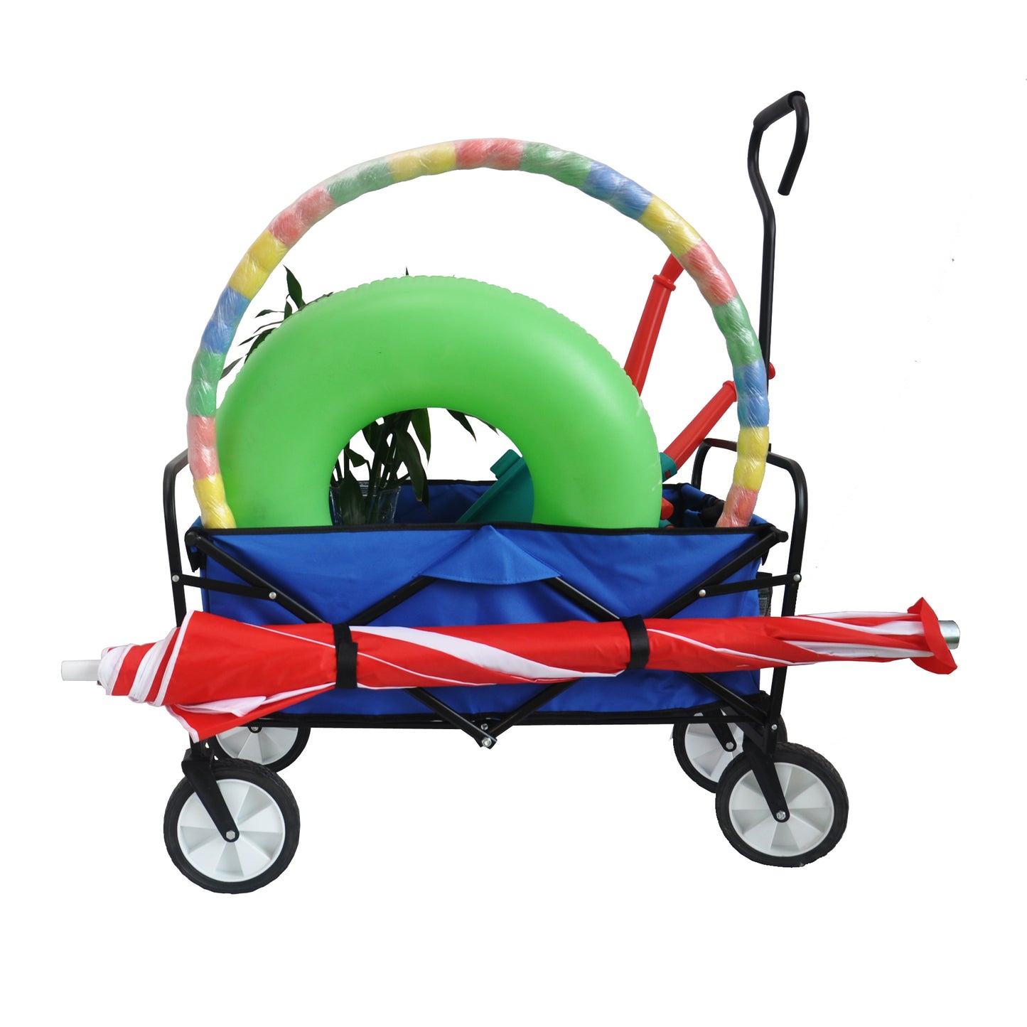 Klappbarer Wagen für Garten, Einkauf und Strand (blau)