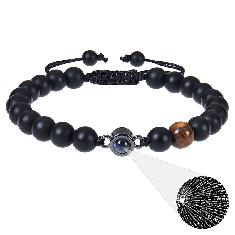 Fotoprojektionsarmband 100 Sprachen Ich liebe dich Naturstein personalisiertes Armband Bildschmuck