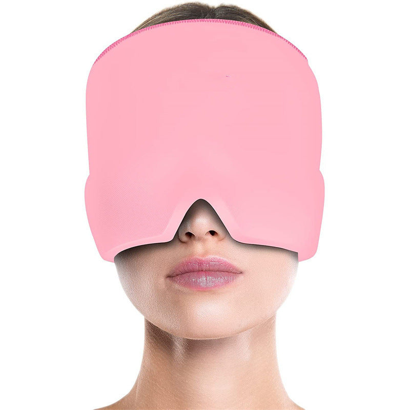 Migräne-Linderungshut, Eisbeutel, Kopfschmerzlinderung, Gel-Augenmaske, Kältetherapie, Migräne-Gesichtsmaske, elastische Tasche