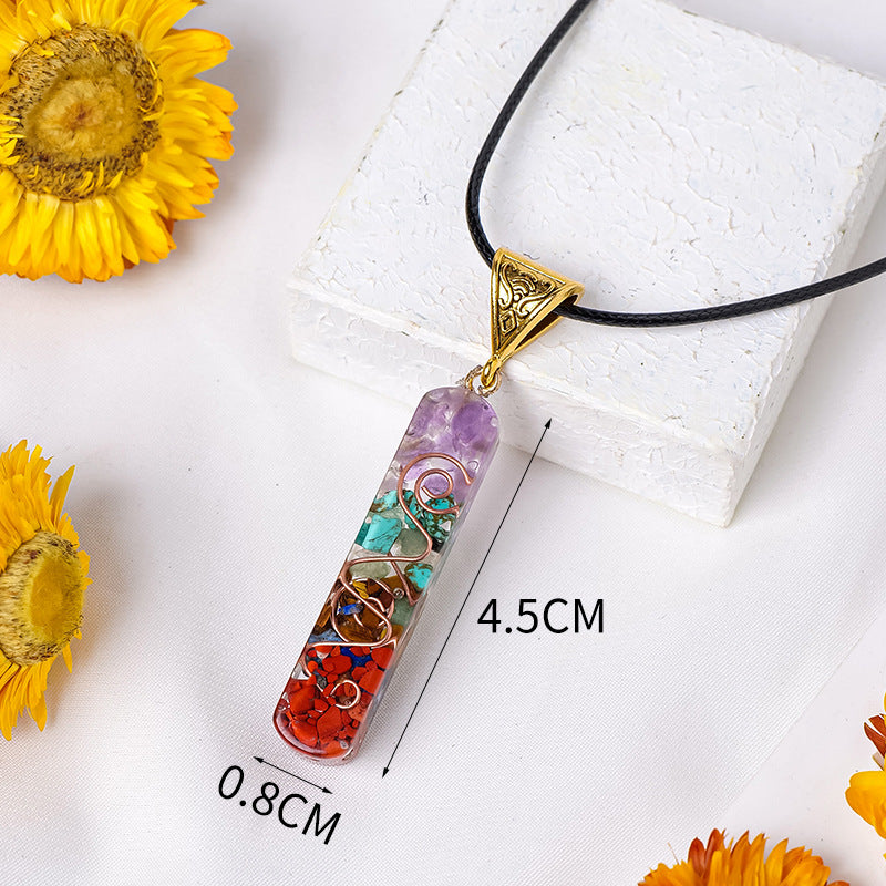 Regenbogenstein Orgon Anhänger Tropfender Harzkristall Halbedelstein Halskette Schmuck