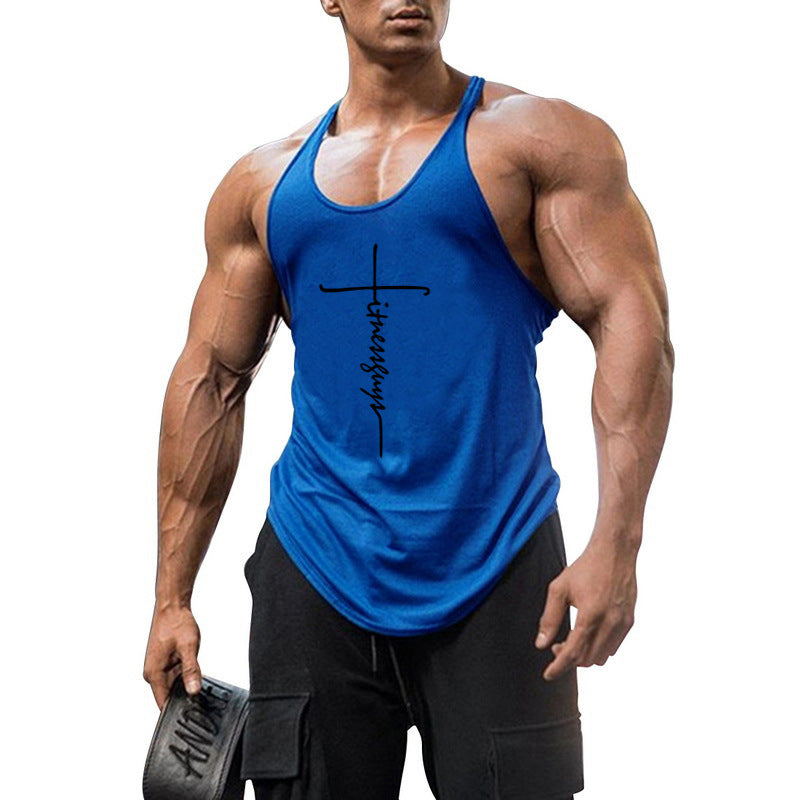 Reine Baumwolle Bodybuilding und Fitness Weste Muskel Männer Sport tief graben 1cm dünne Schultergurt Sling